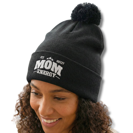 Mom Energy Pom-Pom Beanie